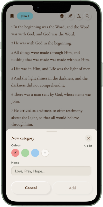 Creating a new verse category