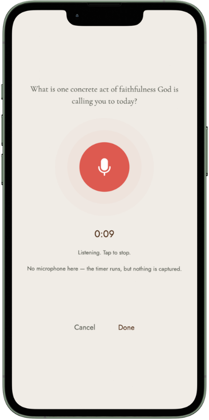 Recording a reflection answer by voice